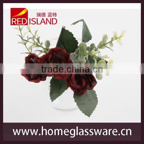 clear glass planter pot flower vase customized base