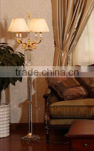 Four heads clear crystal table lamp with lampshade