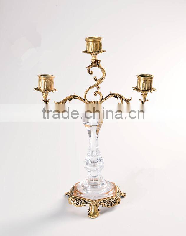 Italian Style Home Decor Item Brass with Crystal Candlestick/Candleholder (BF01-0245)