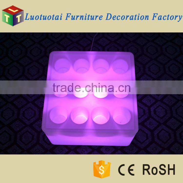 Waterproof outdoor use for swimming pool led wine tray with hole for bottles