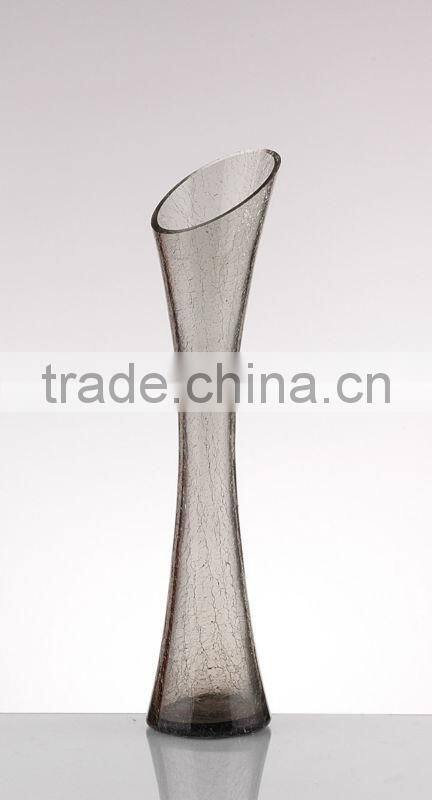 colored slim glass vase,slim glass vase wholesale cheap,crackled slim glass vase