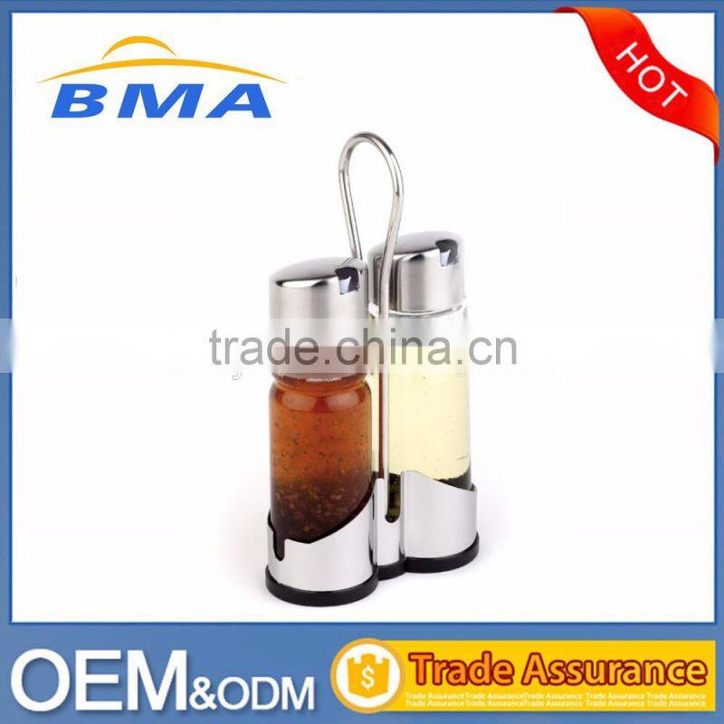 Glass Oil And Vinegar Bottle Cruet Set For Kitchen Use