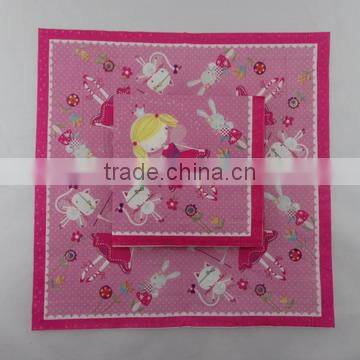 Pink baby girl airlaid napkins for dinner