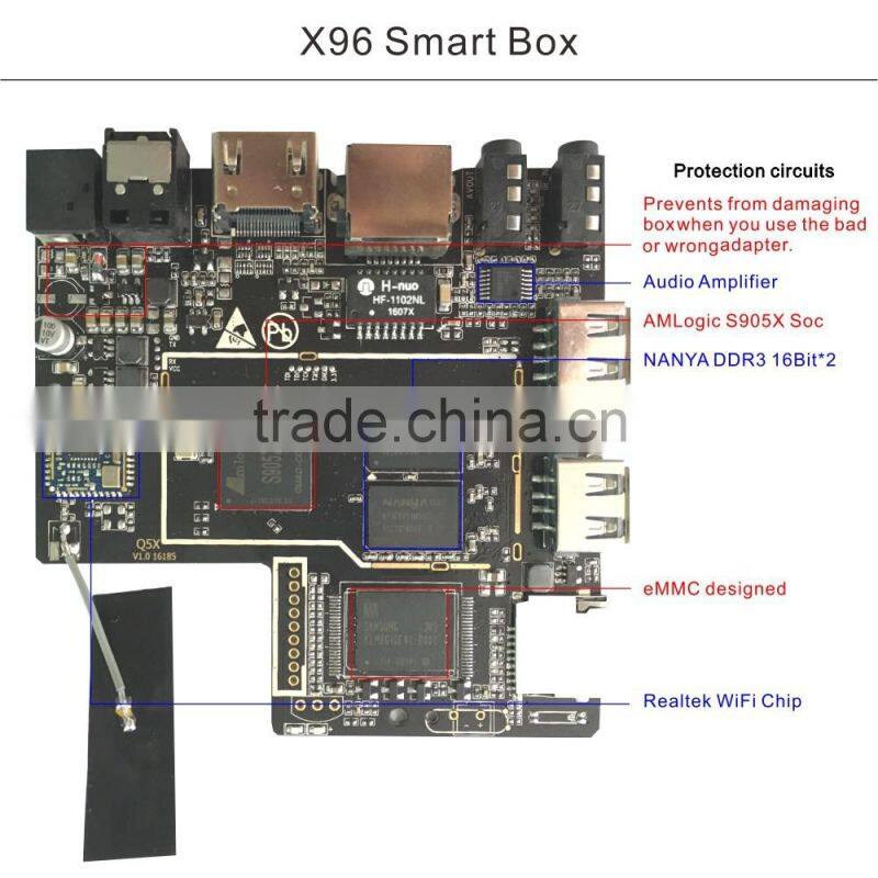 Top Selling X96 Amlogic S905 Android 6.0 2GB+16GB TV Box Kodi Full Pre-Loaded For Wholesale