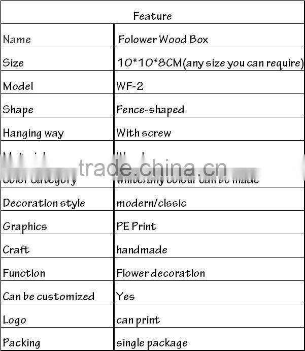 wholesale wood flower pot Wood fence box Hanging basket