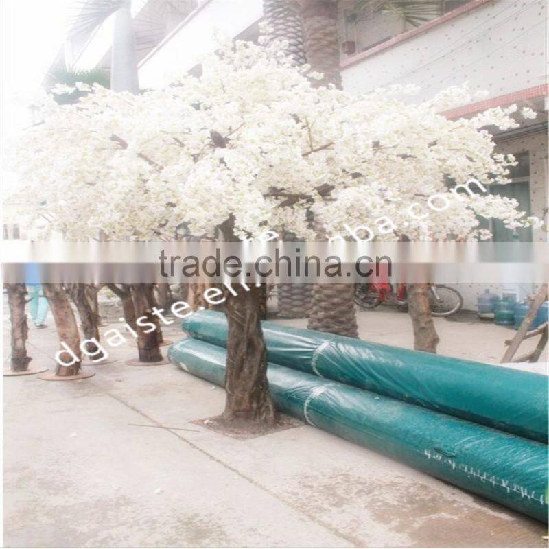 Atificial white cherry blossom flower tree for wedding decoration fiberglass trunk