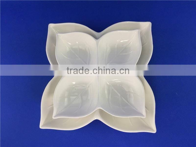 wholesale porcelain food divider plate