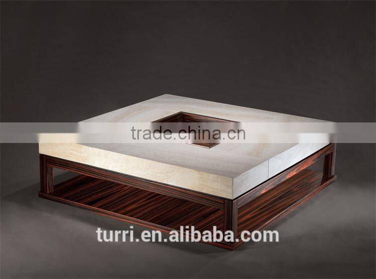 Unique Design Iran luxury marble wooden coffee table