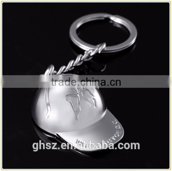 Custom factory price promotional gifts cap shape metal keychain zinc alloy hat keyring wholesale