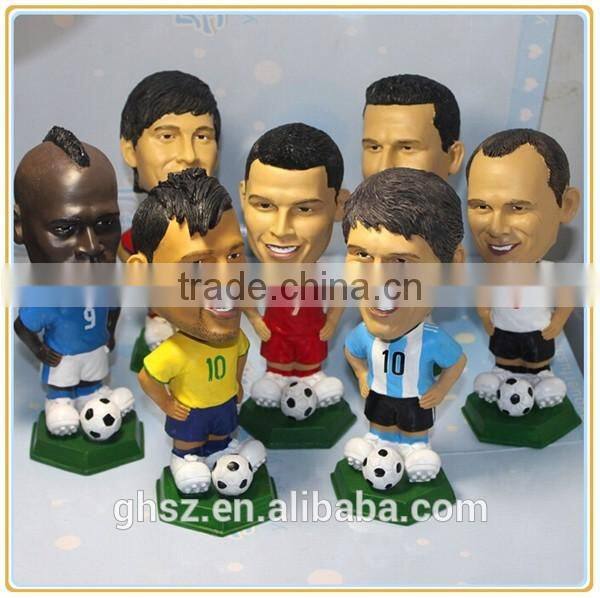Customize resin bobble head football player action figure football moving head dolls