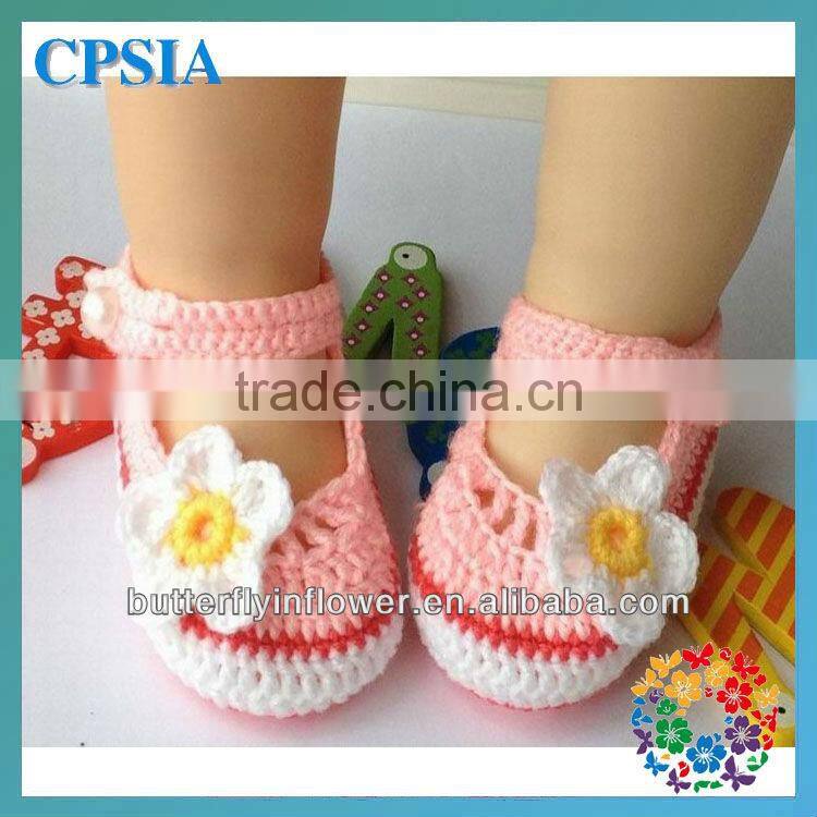 Fashion Soft Hand Crochet Baby Shoes Fancy Baby Girls Shoes Cute Crochet Knitting Baby Shoes