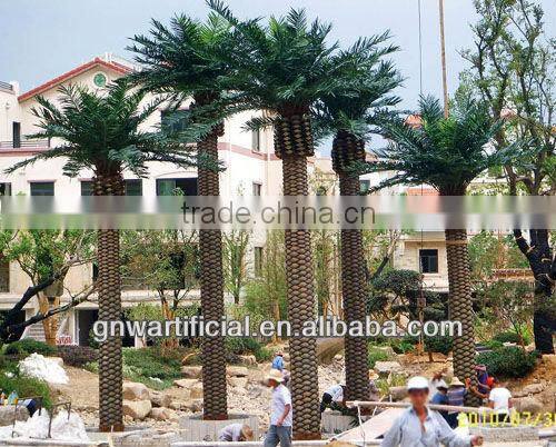 GNW 12ft High artificial plastic all kinds of outdoor palm trees plants for Park Landscaping Decoration