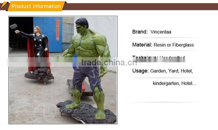outdoor decoration wholesale resin craft fiberglass life size hulk statue
