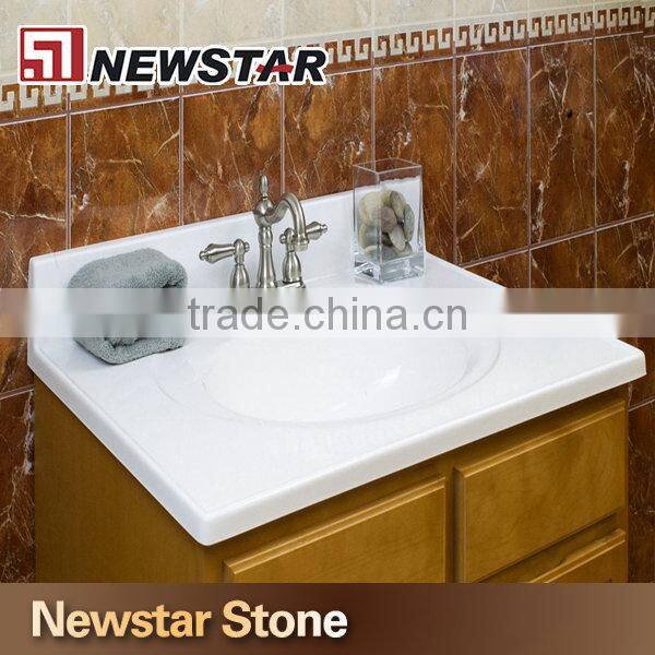 Newstar White Marble Vanity Top China Supplier For Hotel Bathroom