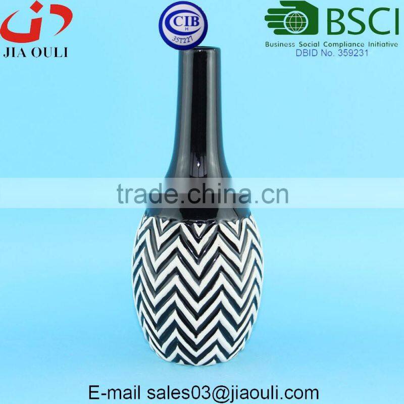 New design wave patterned decorative Ceramic flower vase gold/copper/silver plated