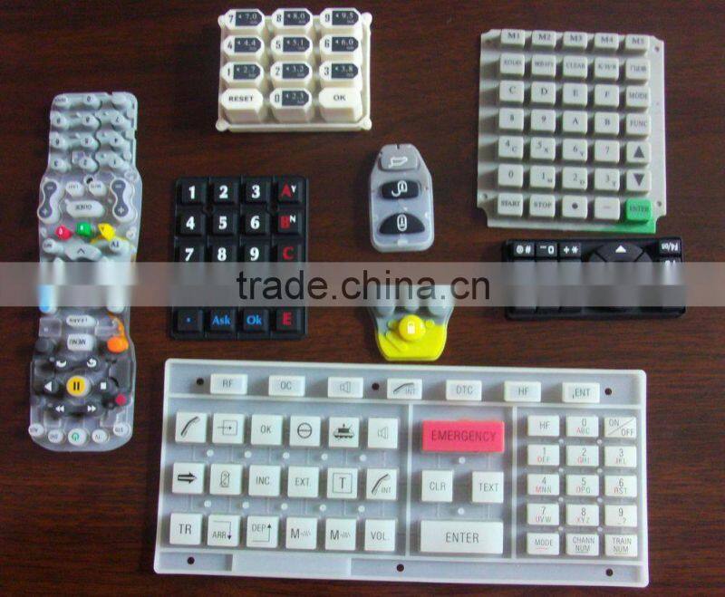 Custom Good quality silicone rubber keypad with silk-screen for Remote control