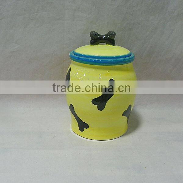 Ceramic Dog Food Treat Jar with Lid