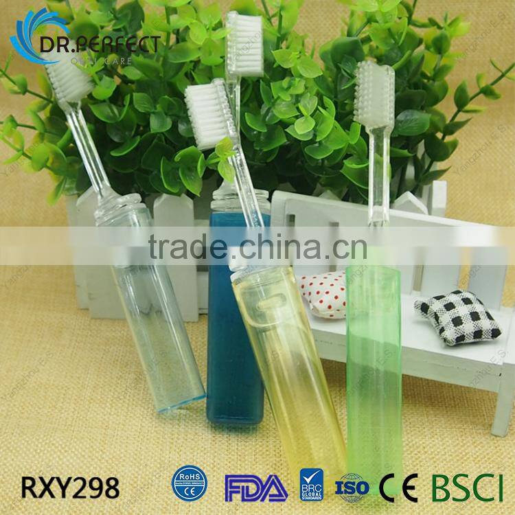 plastic tube package toothbrush travel set for traveller oral care products