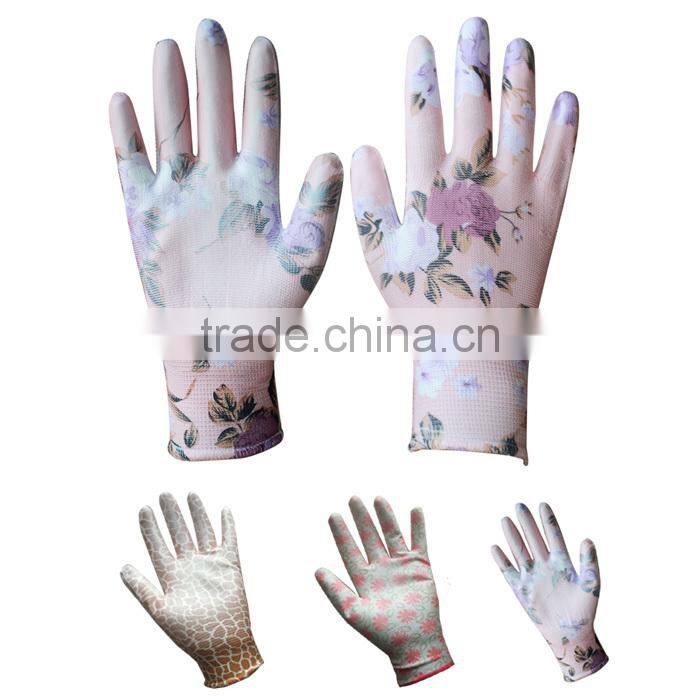 13gauge nylon pu coated gloves for gardening