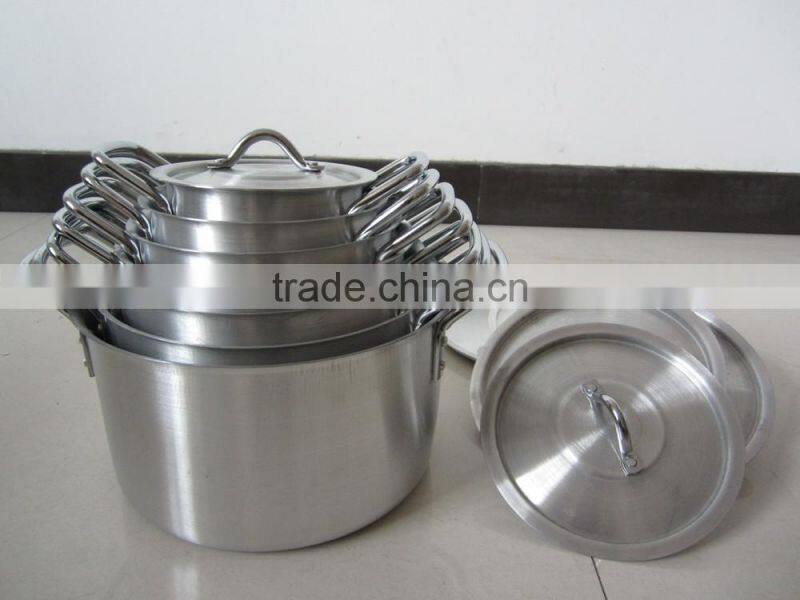 Hot sale cookware set satin aluminum pot
