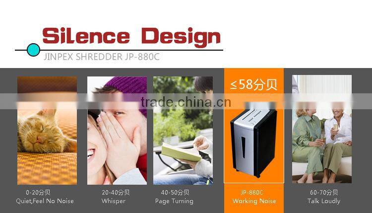 JP-880C UL High effecfive environmental Paper Cutter with separate bin for cd and credit card ultra quiet working