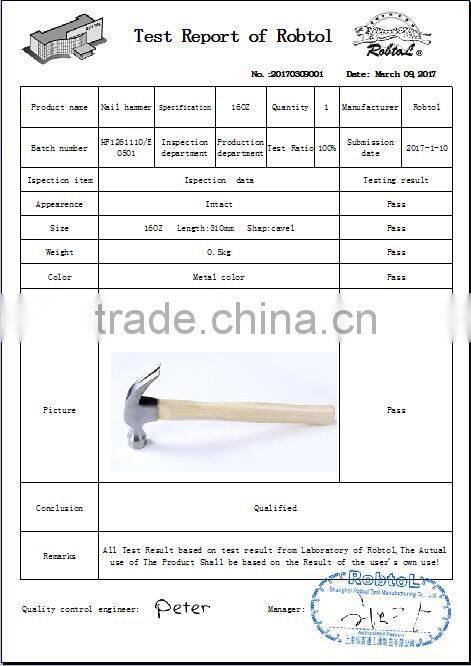 16oz claw hammer wood handle shaft fibreglass magnetic steel head curved nail removal