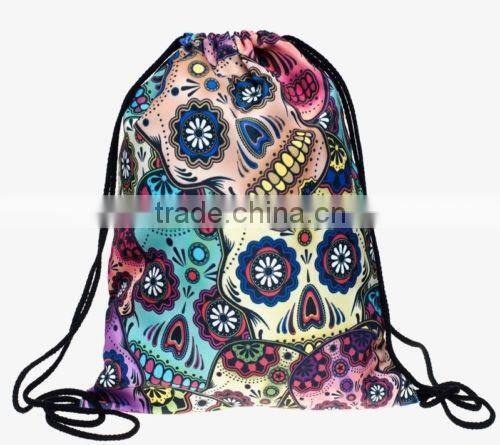 Drawstring Backpack Tote School Bag Bookbags Sport Pack String Bags 3D Designs