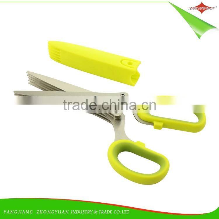ZY-J1065 5 blade shredder herb scissor kitchen multi blade scissor vegetables cutting scissors