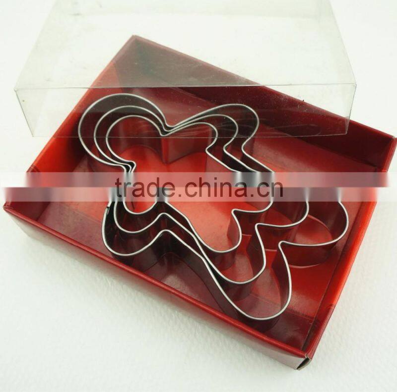 47037 3pcs ginger shape stainless steel cookie cutter set