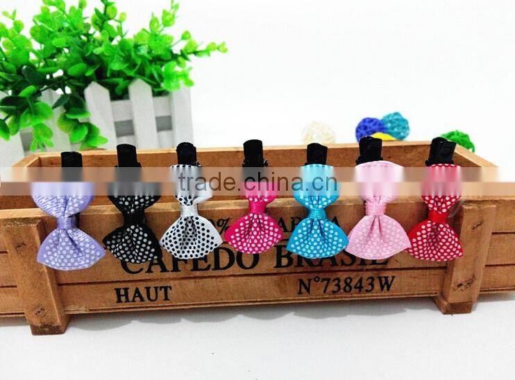 Factory wholesale fashion ribbon bow kids hair clip lovely baby hair clips