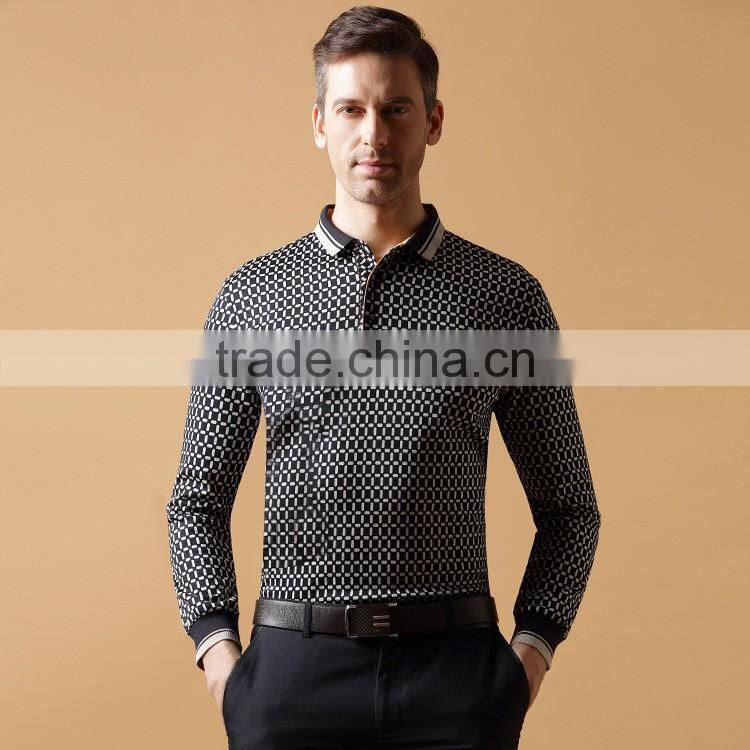 Mens long sleeve polo shirts OEM 100% cotton classic collar polo t shirt for men