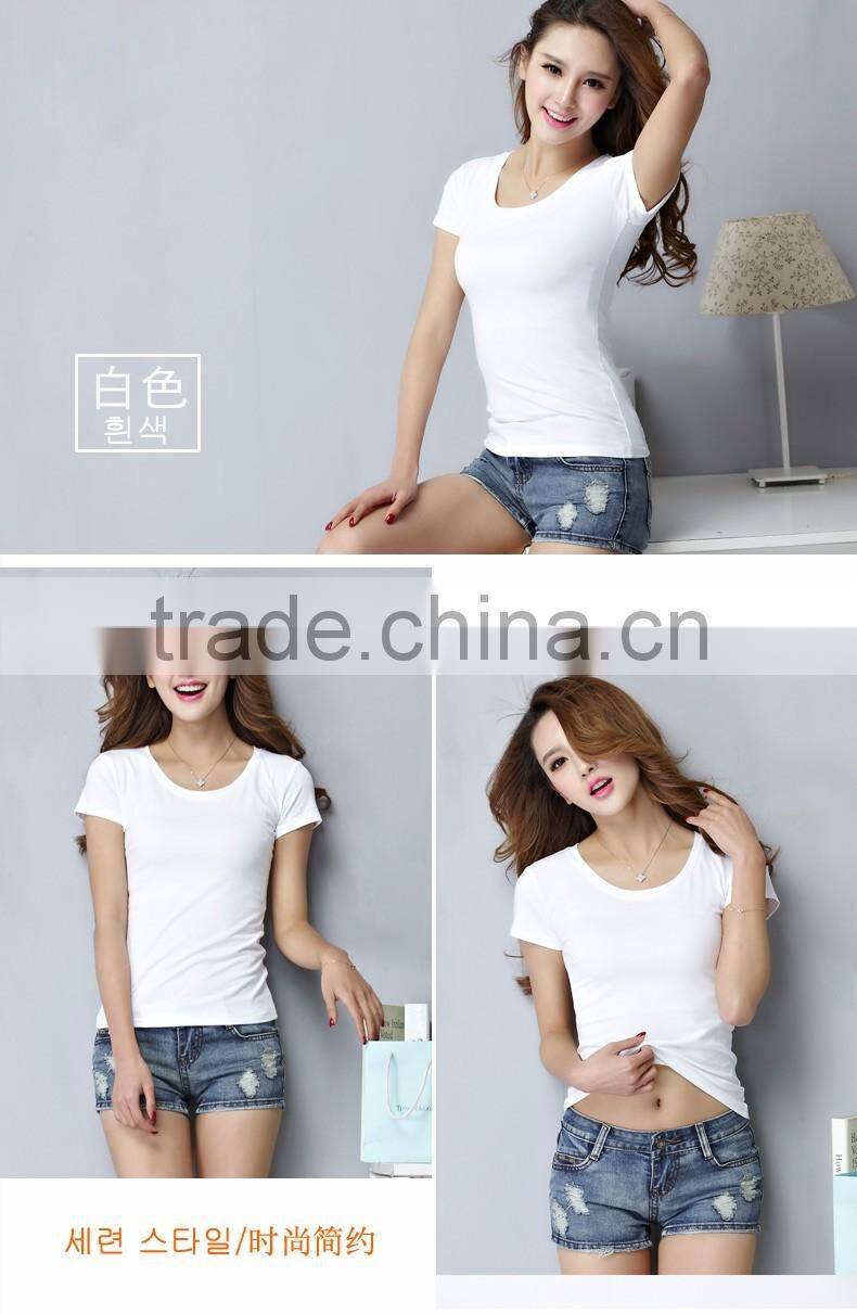 Customized manufactorying plain ladies short-sleeve T shirt