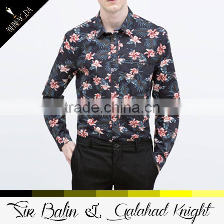 2016 new model high quality 95% cotton 5% elastane hawaiian shirt designs for men