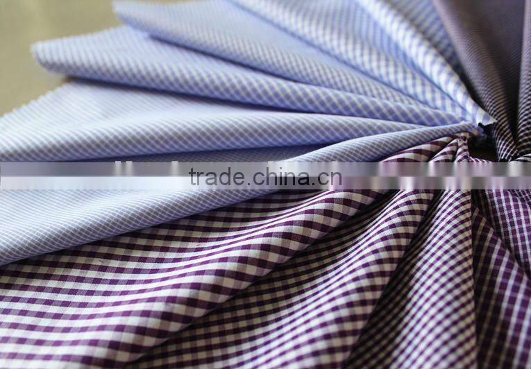 2013 fashion design combed cotton micro fiber plaid fabric