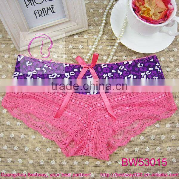 Sexy women pink lace underwear model