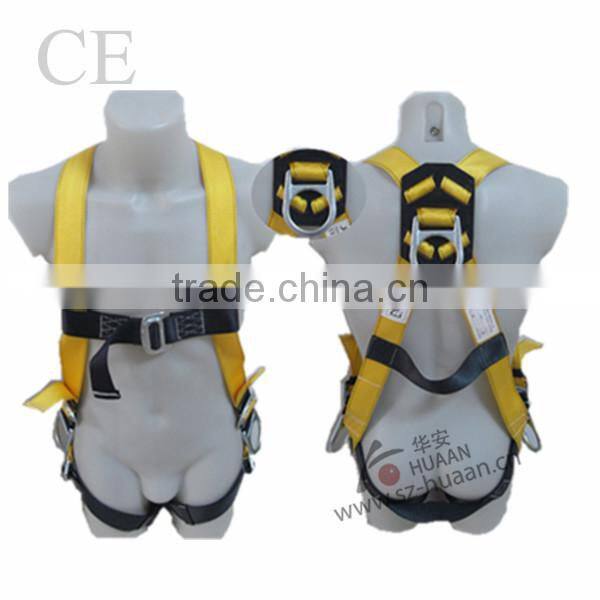 CE EN354 full body safety harness safety belt 100%polyester safety harness industrial safety harness