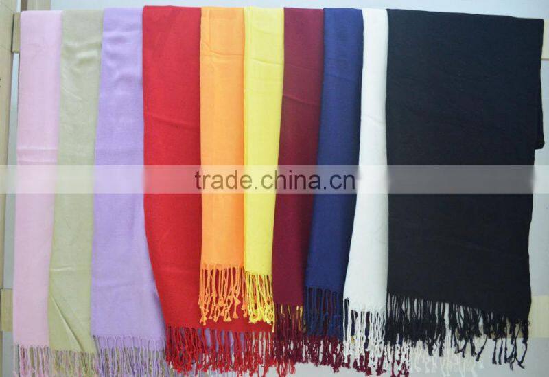 2015 Fashion lady classic hot popular plain soft bamboo fiber viscose shawl scarf