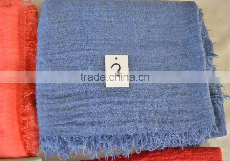 2016 hot stylish lady square short tassel fringes soft TR cotton scarf