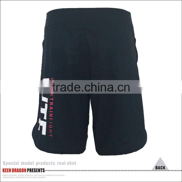 OEM service wholesale sportswear custom logo mens black mma shorts