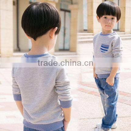 Kids Hoodies 100% Cotton Children Autumn Wear Coat Striped Collar Pullover Sweatshirt Jumpers Wholesale