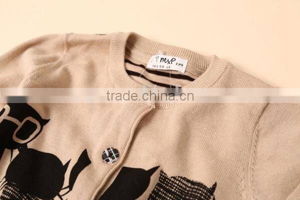 Kids sweater lovely cats designs for baby girls knitwear cardigan