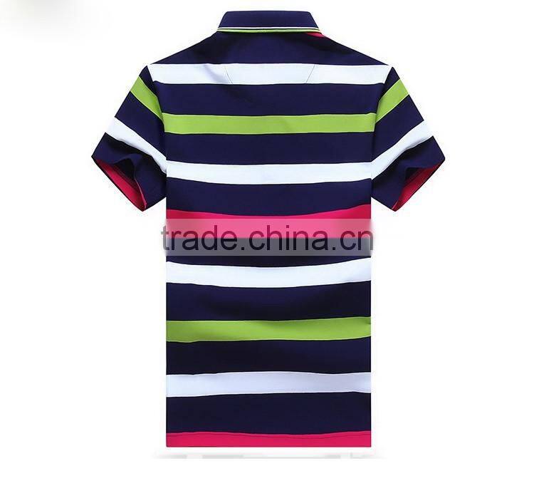 2016 New Design Mens fashion stripe Polo Shirts Customized Logo