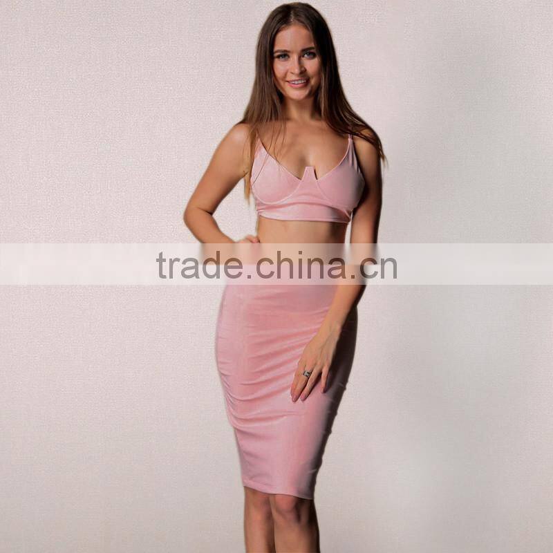 Runwaylover 036 2017 Ladies Sexy Crop Top And High Waist Skirt Sets