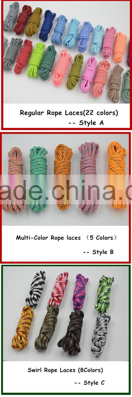 Regular Rope Laces~Sneakers Yeezy Laces With Plastic Tips~8 Colors Available