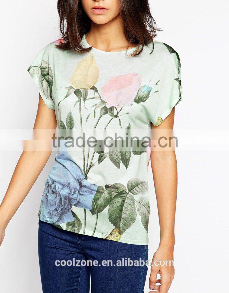 High quality round neck short sleeve t-shirt printing wholesale t shirt