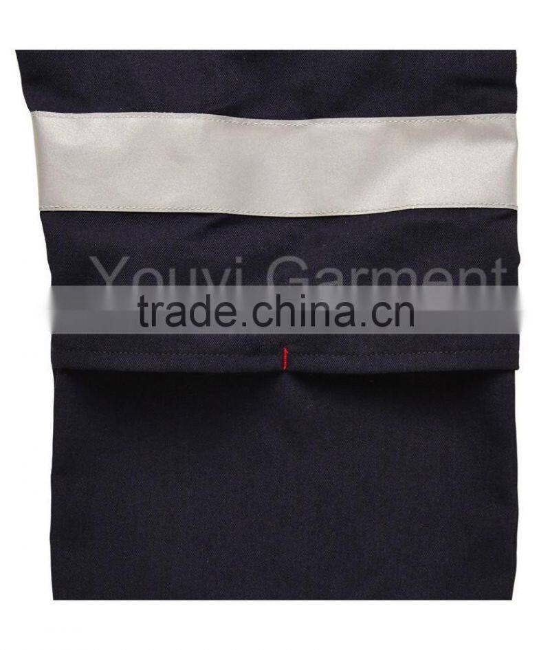 Hi-Vis Yellow/Black Flame Retardant Coverall with reflective tape