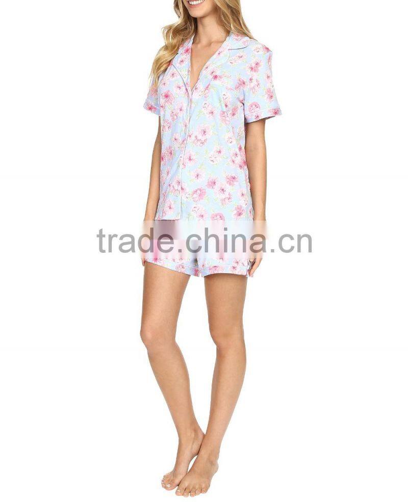 Hot sale wholesale custom printed pajamas sexy night shirts