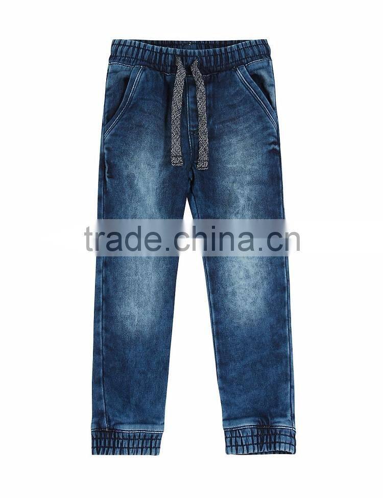Bulk wholesale snowflake wash sky blue jeans pants for boys