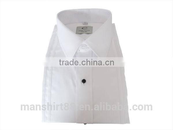custom design front pleats tuxedo shirt