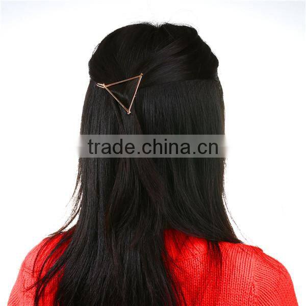 Hair Accessories Zinc Based Alloy Triangle Gold Plated Hair Clips